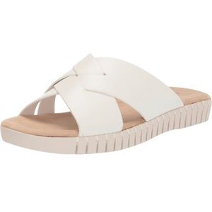 Easy Street Women’s Brylee Flat Sandal Slide White Size 8
